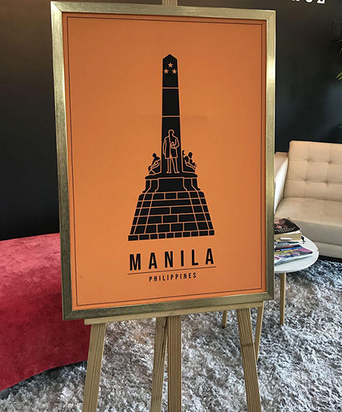 Luneta Park (Rizal Park) at Manila Philippines on a canvas art print with a gold frame.