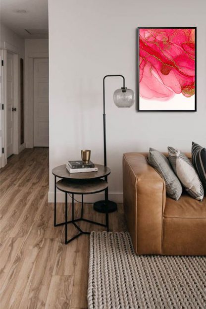 Abstract pink with gold dust poster