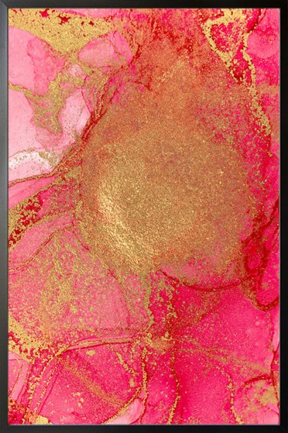 Abstract pink with gold dust no. 2 poster