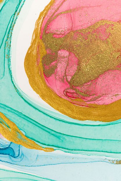 Abstract turquoise blue with gold dust no. 1 poster
