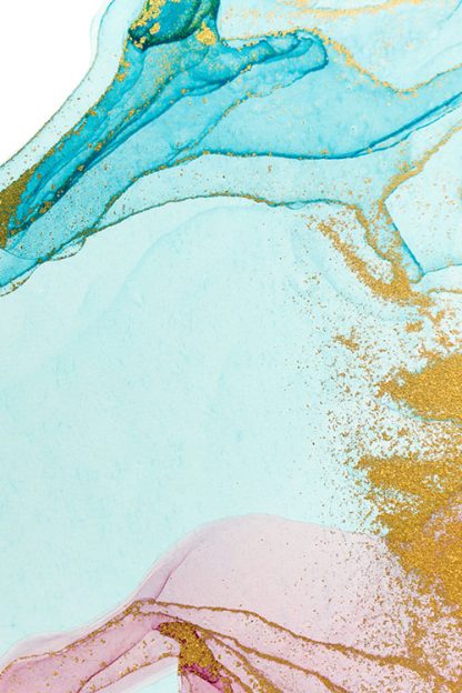 Abstract turquoise blue with gold dust no. 2 poster