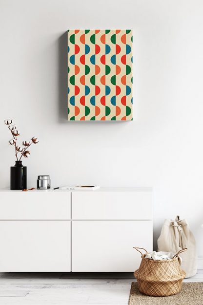 Geometric shapes retro canvas
