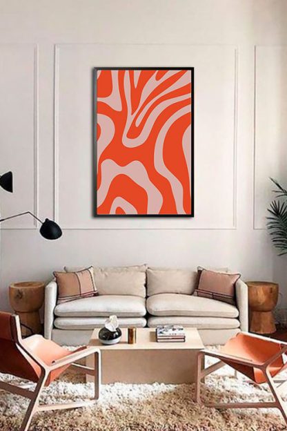 Liquify orange and shapes poster