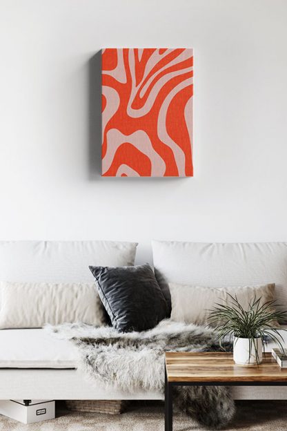 Liquify orange and shapes canvas