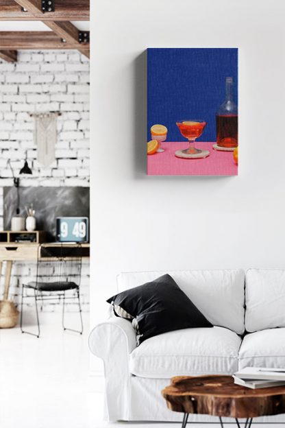 Gin cocktail in artistic view canvas
