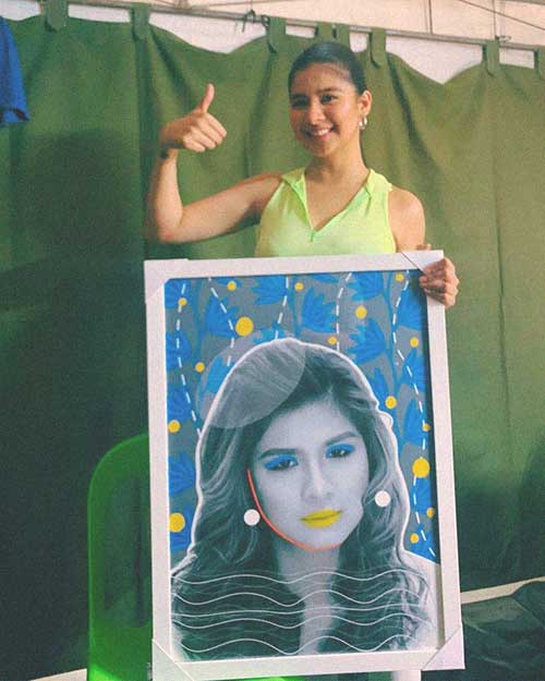 Actress Kim Rodriguez on a Flowery Doodles Poster
