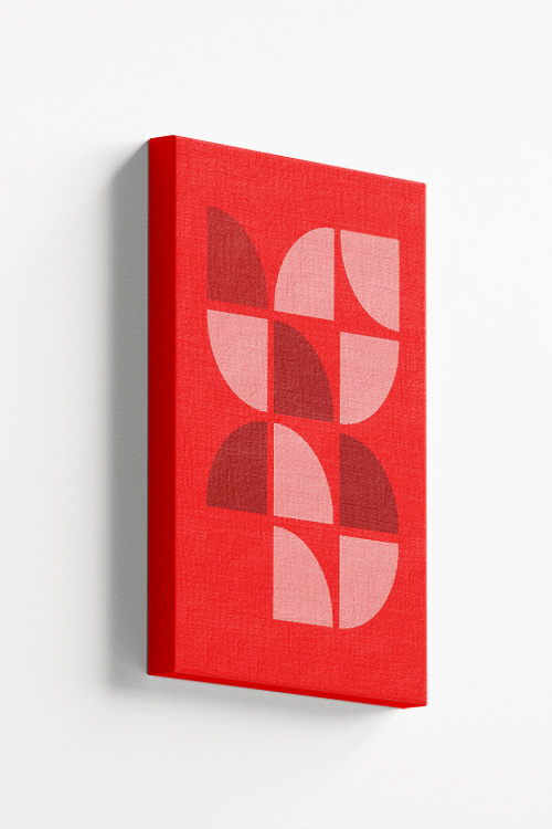 Crimson Symmetry Canvas
