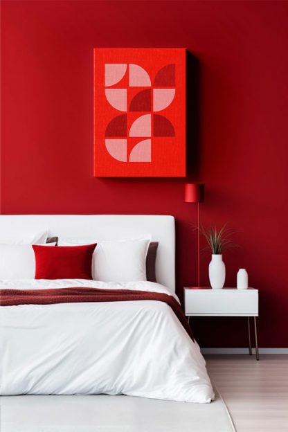 Crimson Symmetry Canvas