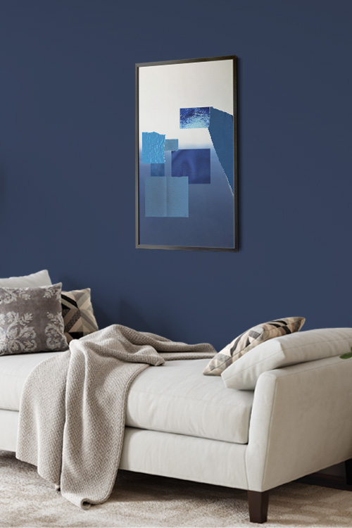 Fragment of Blue 3 Poster in a black frame