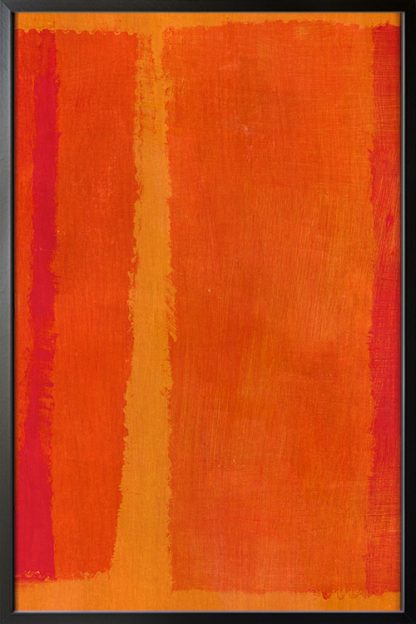 Orange Radiance Poster in a black frame