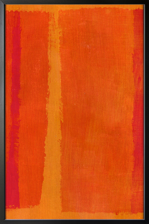 Orange Radiance Poster in a black frame