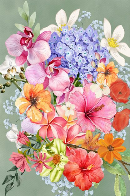 Watercolor Flowers Poster