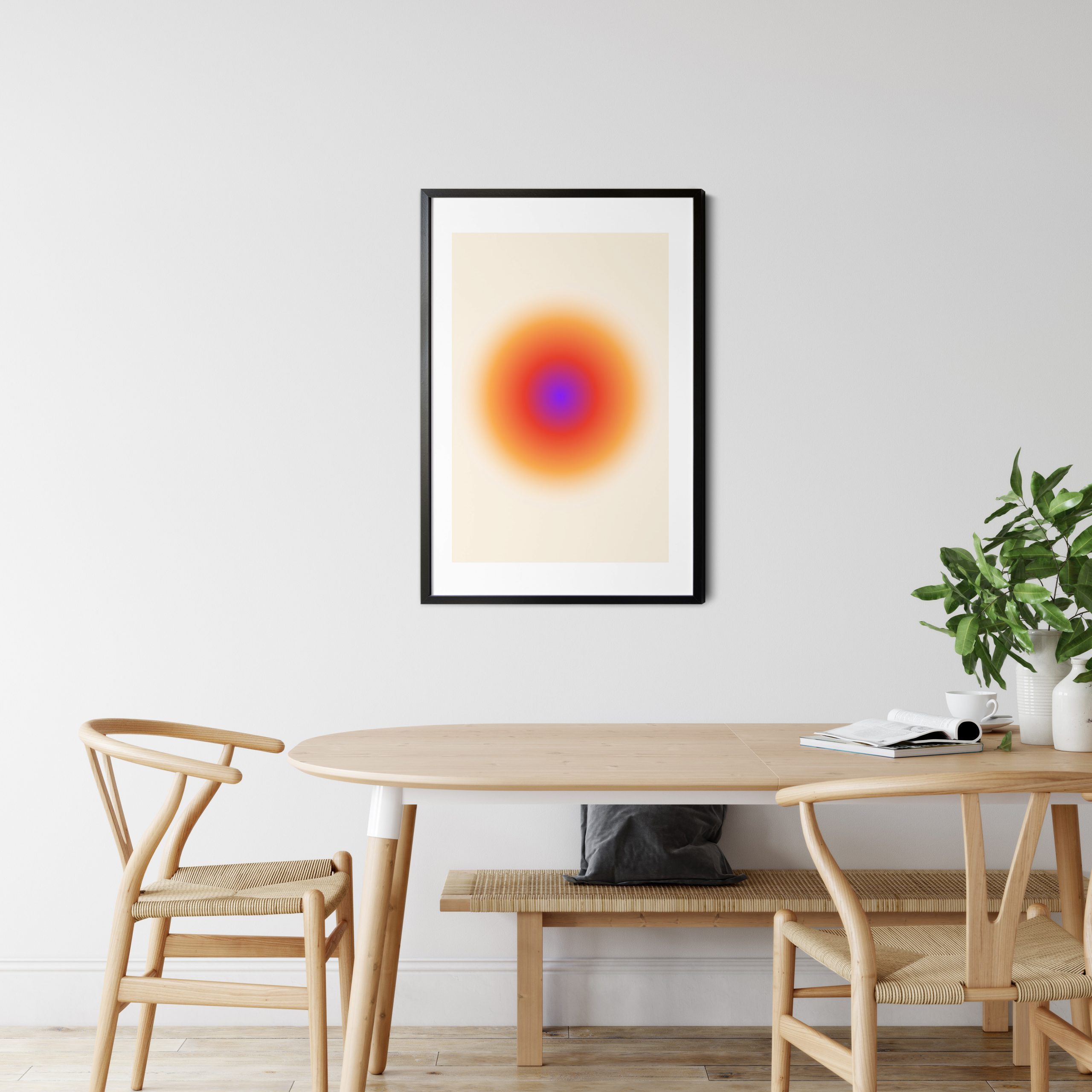 The Sun Poster in black frame