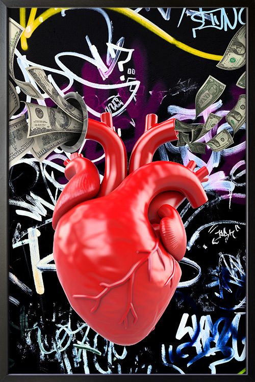 My Heart Speaks Poster in a black frame