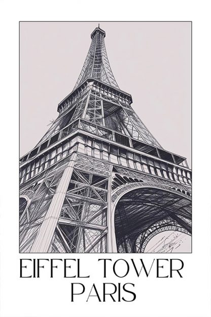 Eiffel Tower Paris Sketch Poster