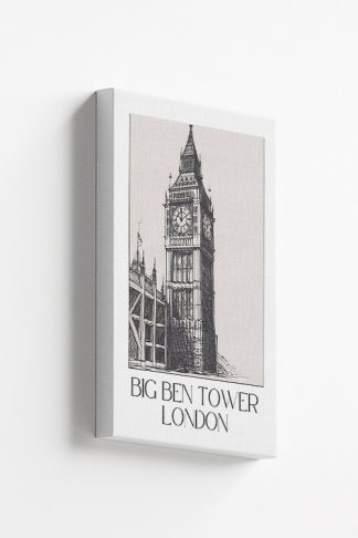 Big Ben Tower London Sketch Canvas
