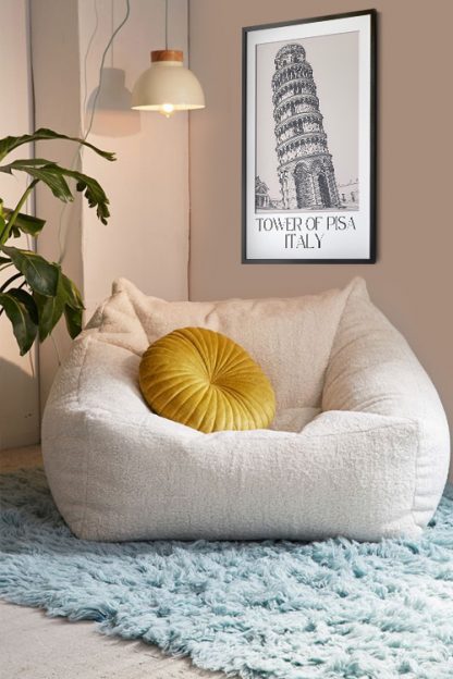 Tower of Pisa Poster, Italy, Rome in a living room in a black frame
