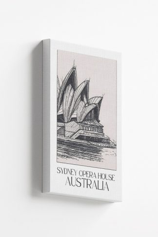 Sydney Opera House Sketch Canvas with a stretching frame