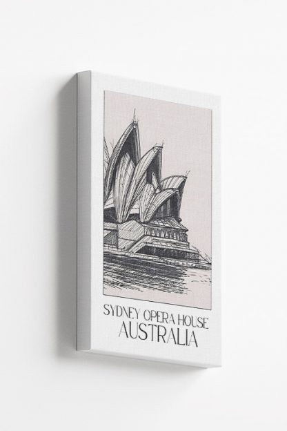 Sydney Opera House Sketch Canvas with a stretching frame