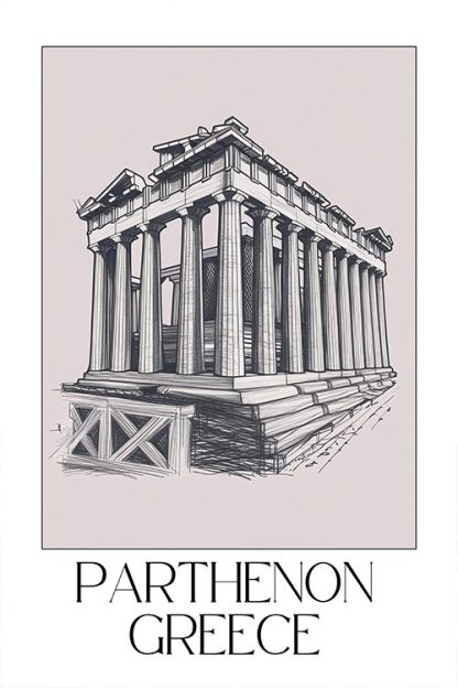 Parthenon Greece Sketch Poster