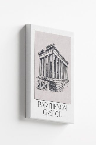 Parthenon Greece Sketch Canvas in a stretching frame