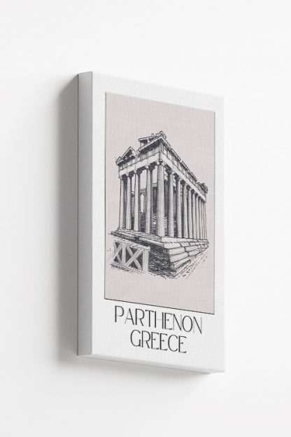 Parthenon Greece Sketch Canvas in a stretching frame