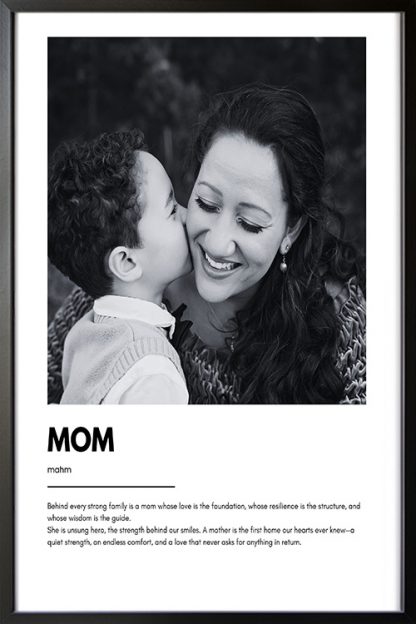 Mom Definition Poster in black frame