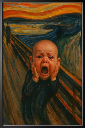 Baby Scream Poster in black frame