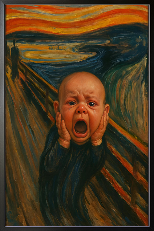 Baby Scream Poster in black frame