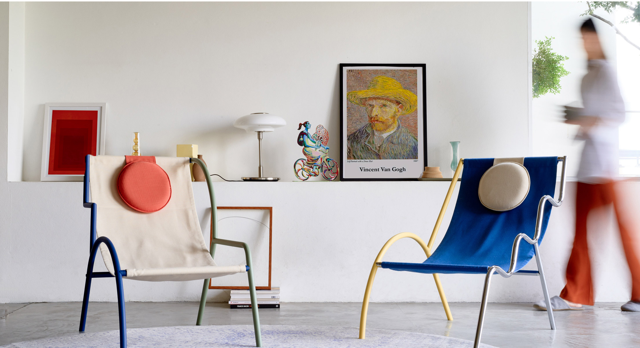 Vincent Van Gogh inspired classic poster print in a living room.