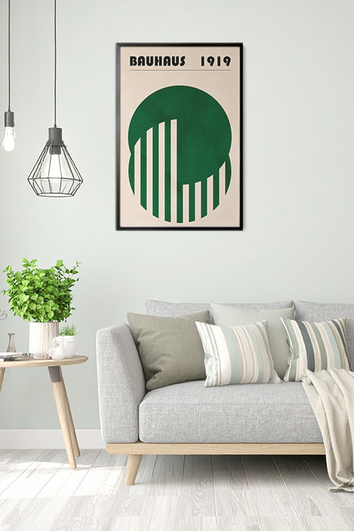 Bauhaus Inspired 1923 No. 3 Poster Print in black frame