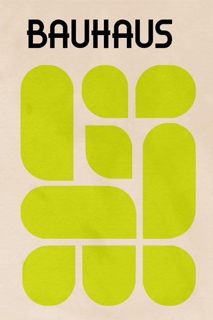 Bauhaus Inspired Yellow Green Poster Print
