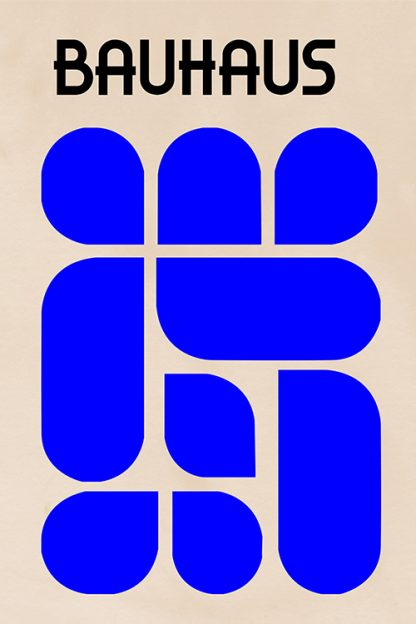 Bauhaus Inspired Blue Poster Print