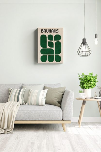 Bauhaus Inspired Green Canvas Print