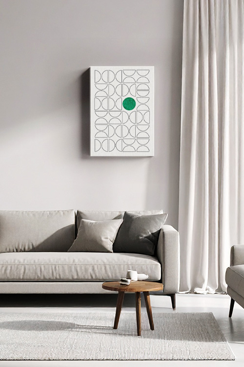 Bauhaus Dot Blue Canvas Print