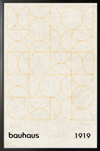 Bauhaus Inspired 1919 No. 4 Poster Print in Black Frame
