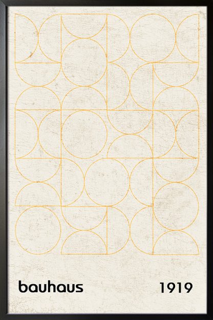 Bauhaus Inspired 1919 No. 4 Poster Print in Black Frame