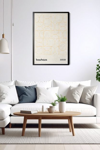 Bauhaus Inspired 1919 No. 4 Poster Print in Black Frame
