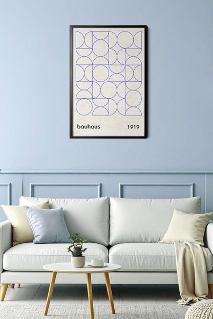 Bauhaus Inspired 1919 No. 5 Poster Print in black frame