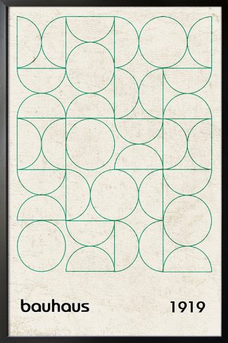 Bauhaus Inspired 1919 No. 6 Poster Print in black frame