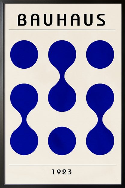 Bauhaus Inspired 1923 No. 2 Poster print in black frame