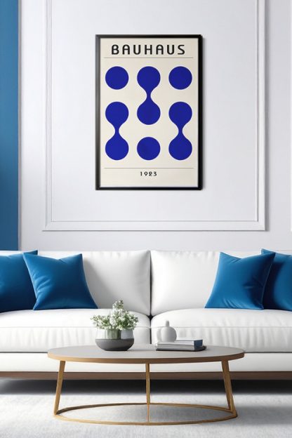 Bauhaus Inspired 1923 No. 2 Poster print in black frame