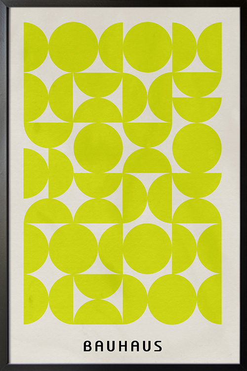 Bauhaus Bloom 1 Poster Print in a black frame