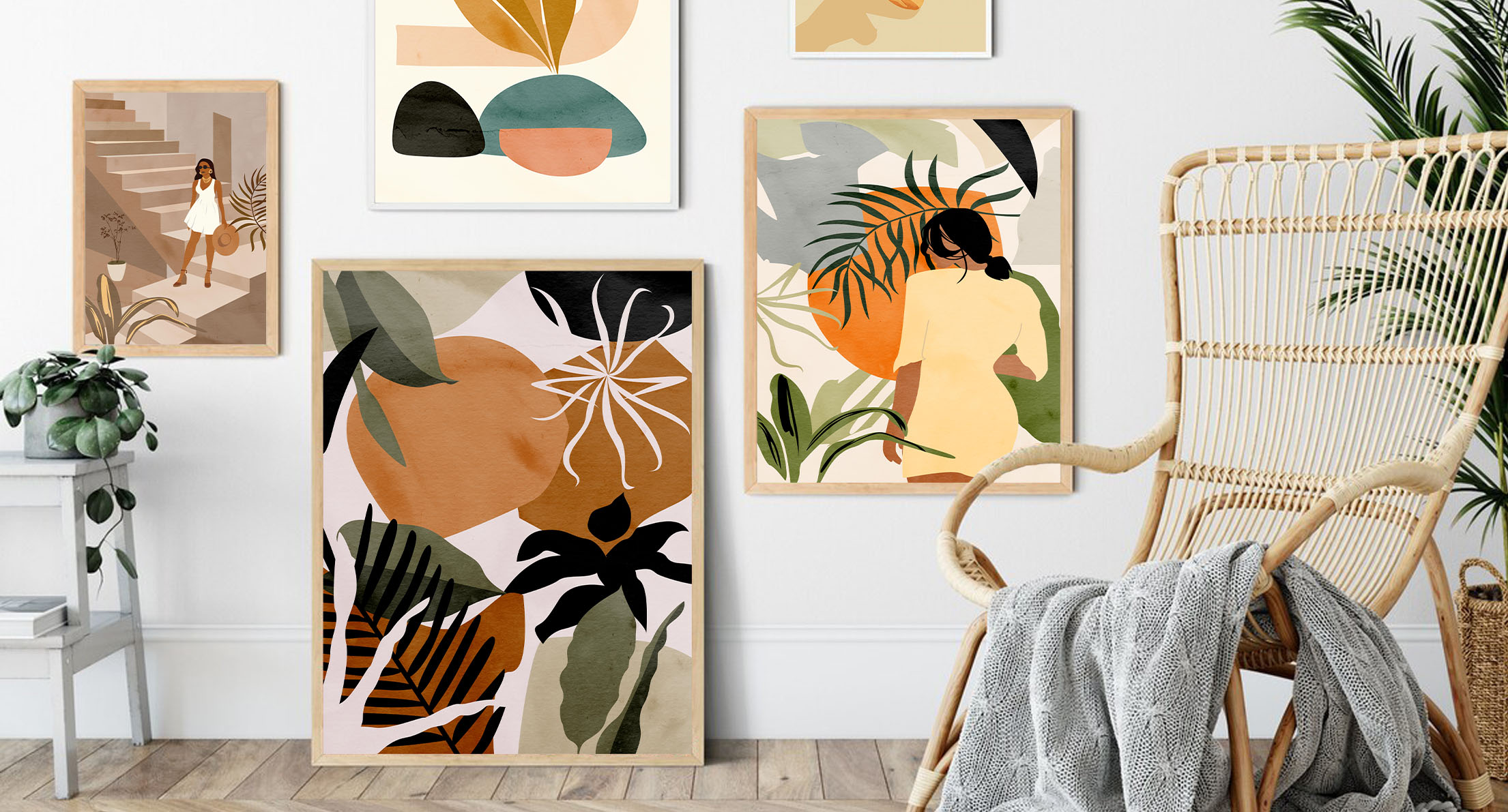 Multicolored poster prints