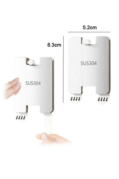 Adhesive stainless steel picture frame holder measures 5.2cmx8.3cm